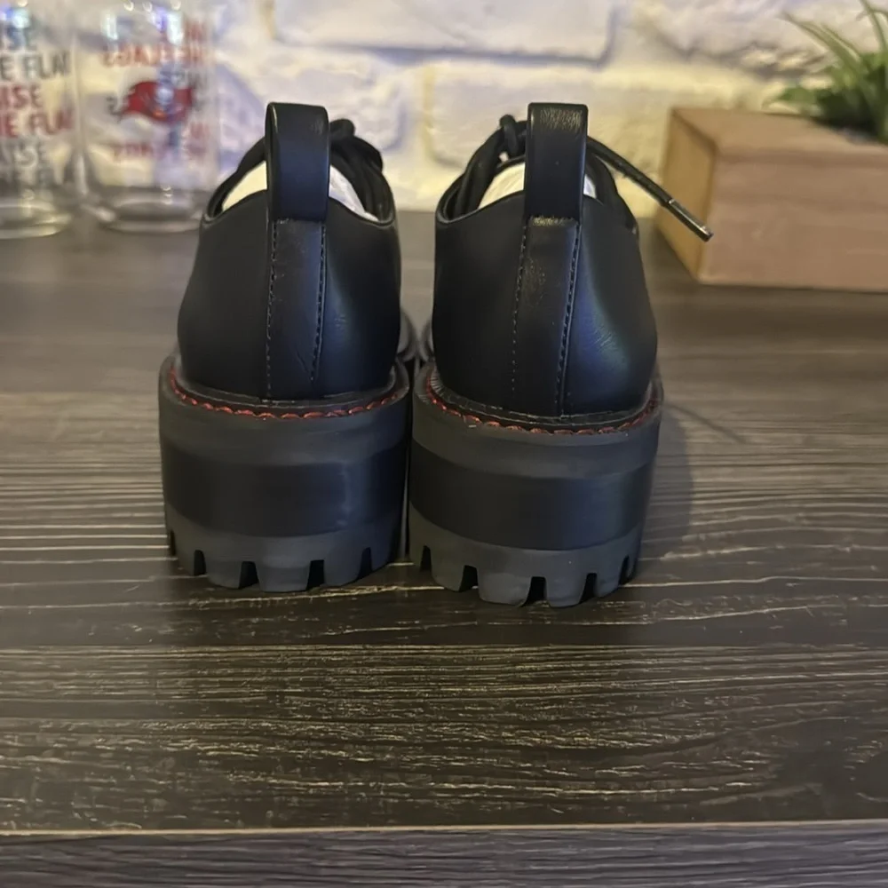 Black vegan leather dress shoes-Boys